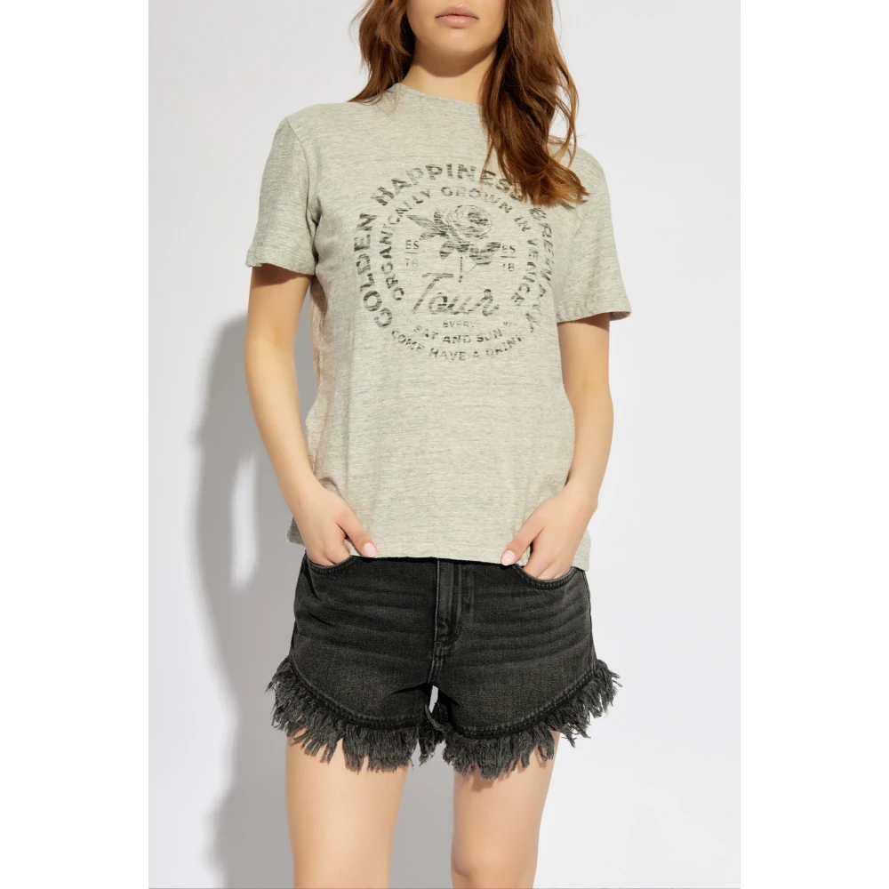 Golden Goose T-shirt met print Gray Dames