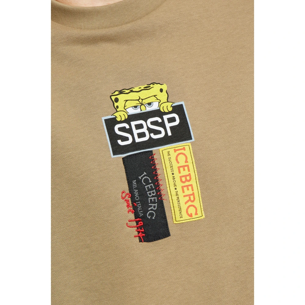 Iceberg Sweatshirt met logo Beige Heren