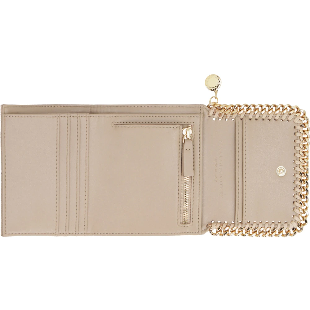 Stella Mccartney Kleine Flap Portemonnee met Drukknoopsluiting Beige Dames