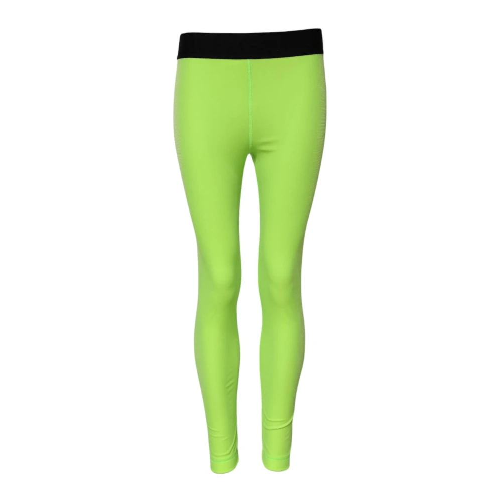Dolce & Gabbana , Leggings, Female, Green, S, Green High Waist Leggings Trousers