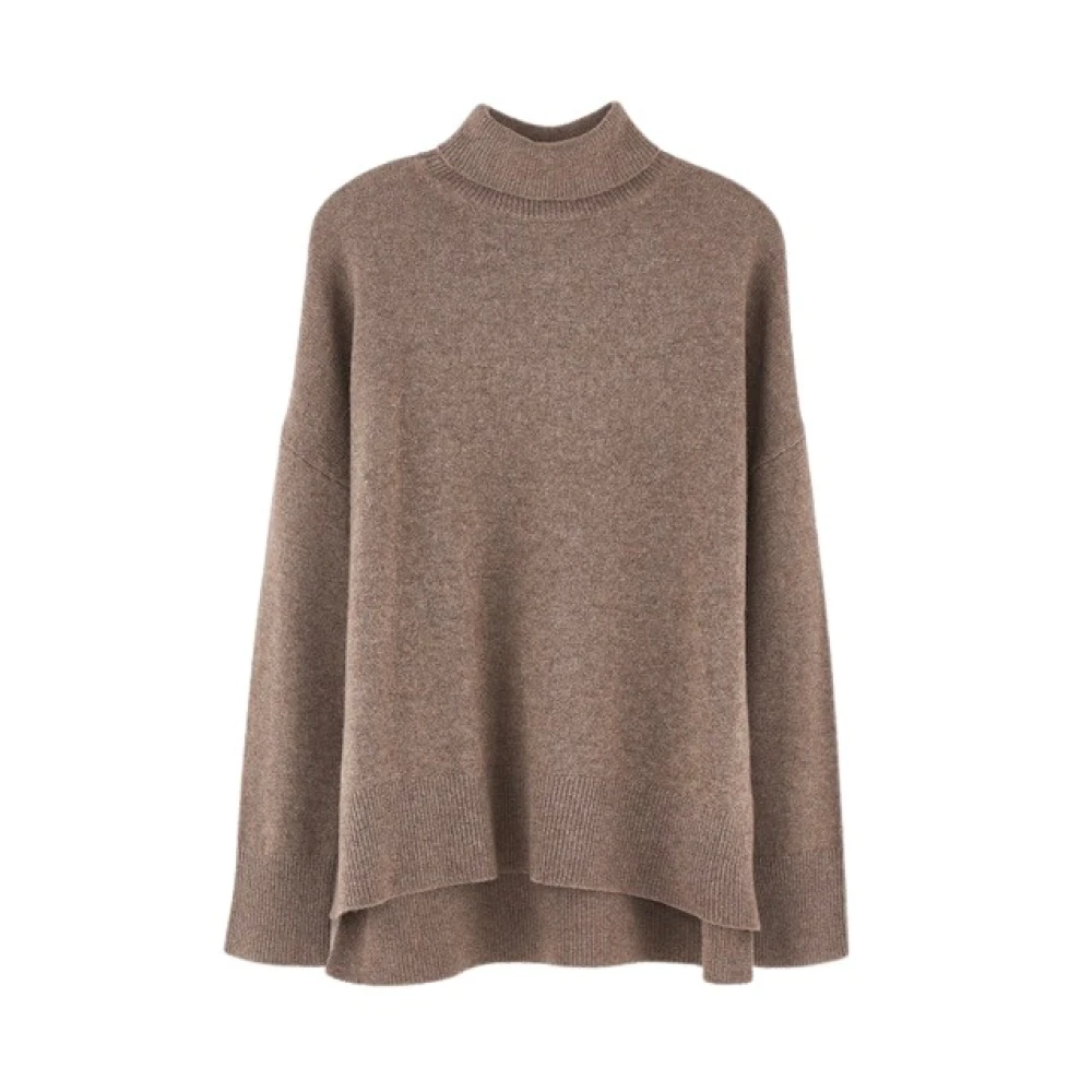 Bellerose Women's Brown Turtlenecks, S, Jersey Ganzi