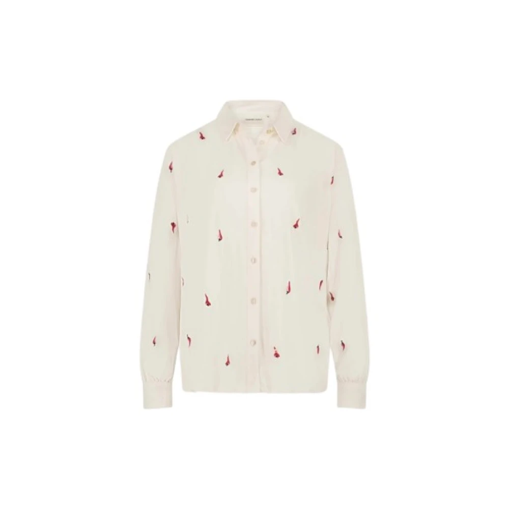 Fabienne Chapot Geborduurde Viscose Blouse met Pepers White Dames