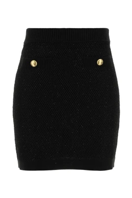 Embellished Knit Mini Skirt