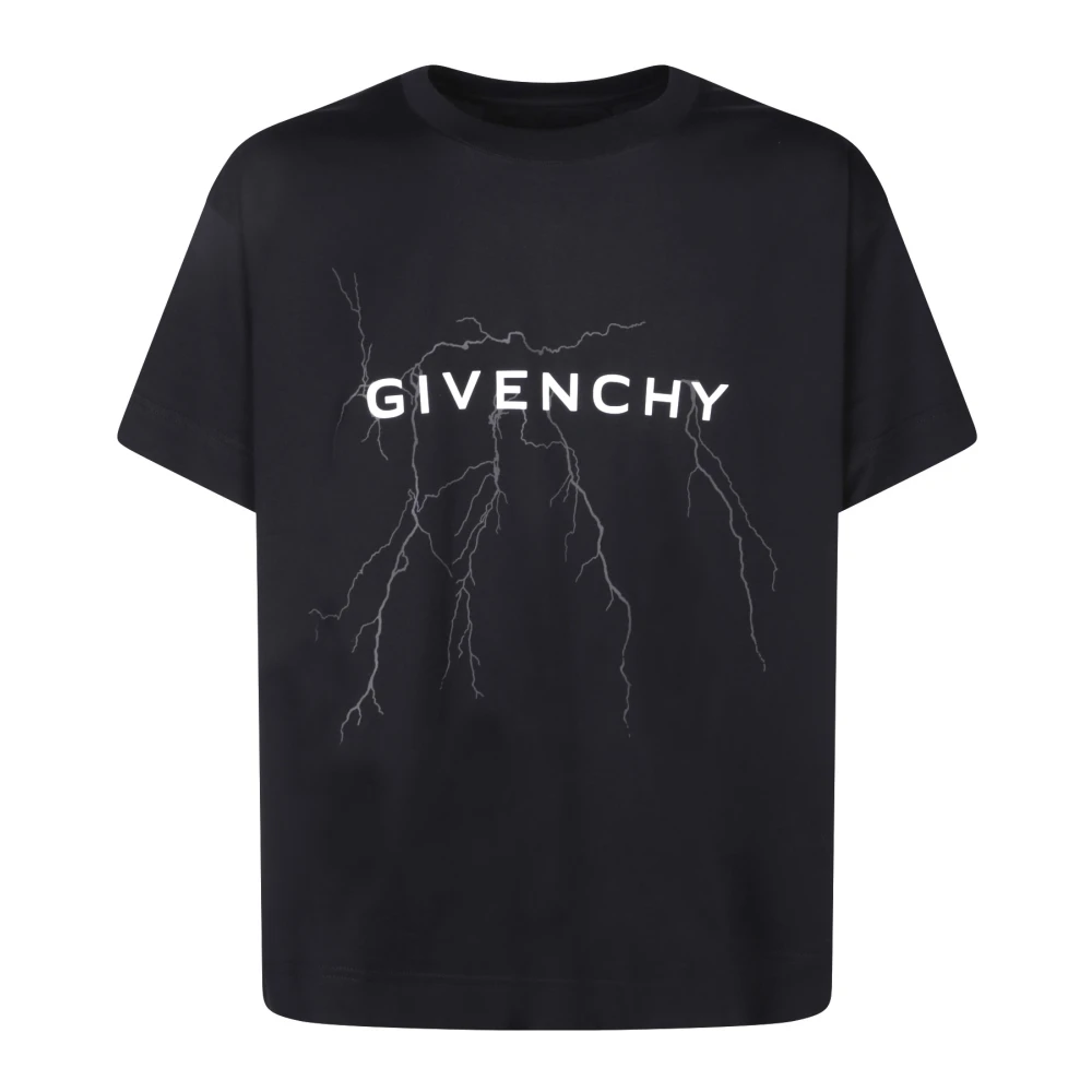 Givenchy Zwart Reflecterend Bliksem Patroon T-shirt Black Heren