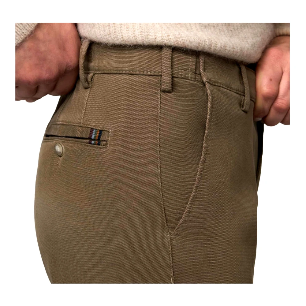 Meyer Moderne pasvorm Micro Fantasy Chino Beige Heren