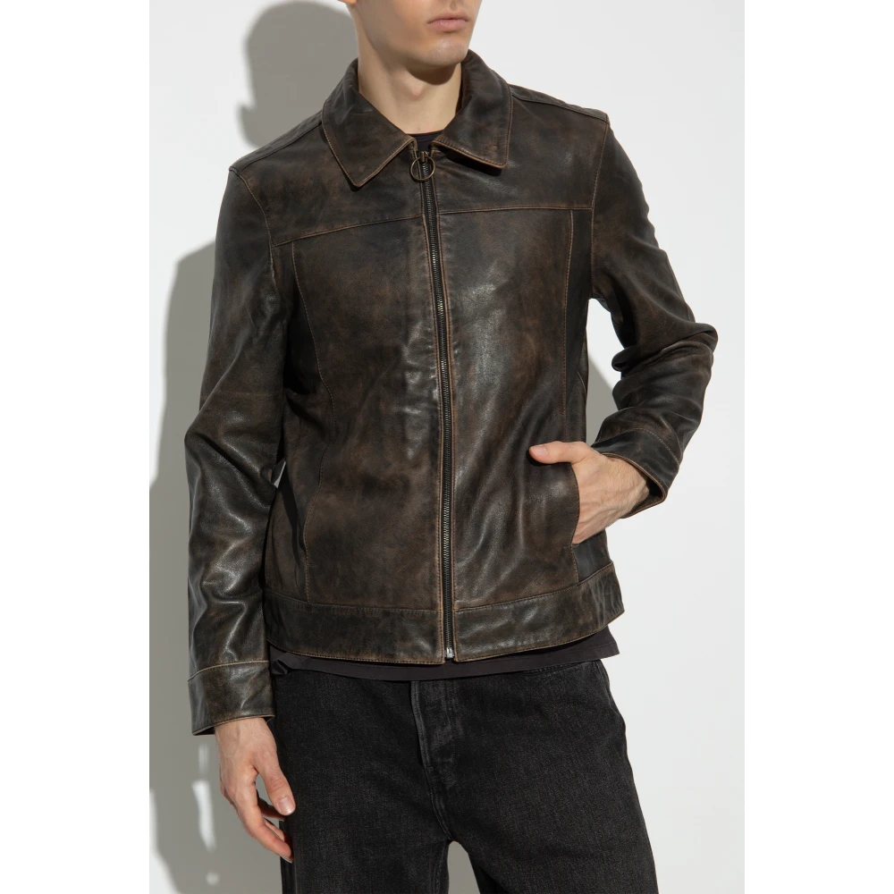 AllSaints Leren jas Alkan Brown Heren