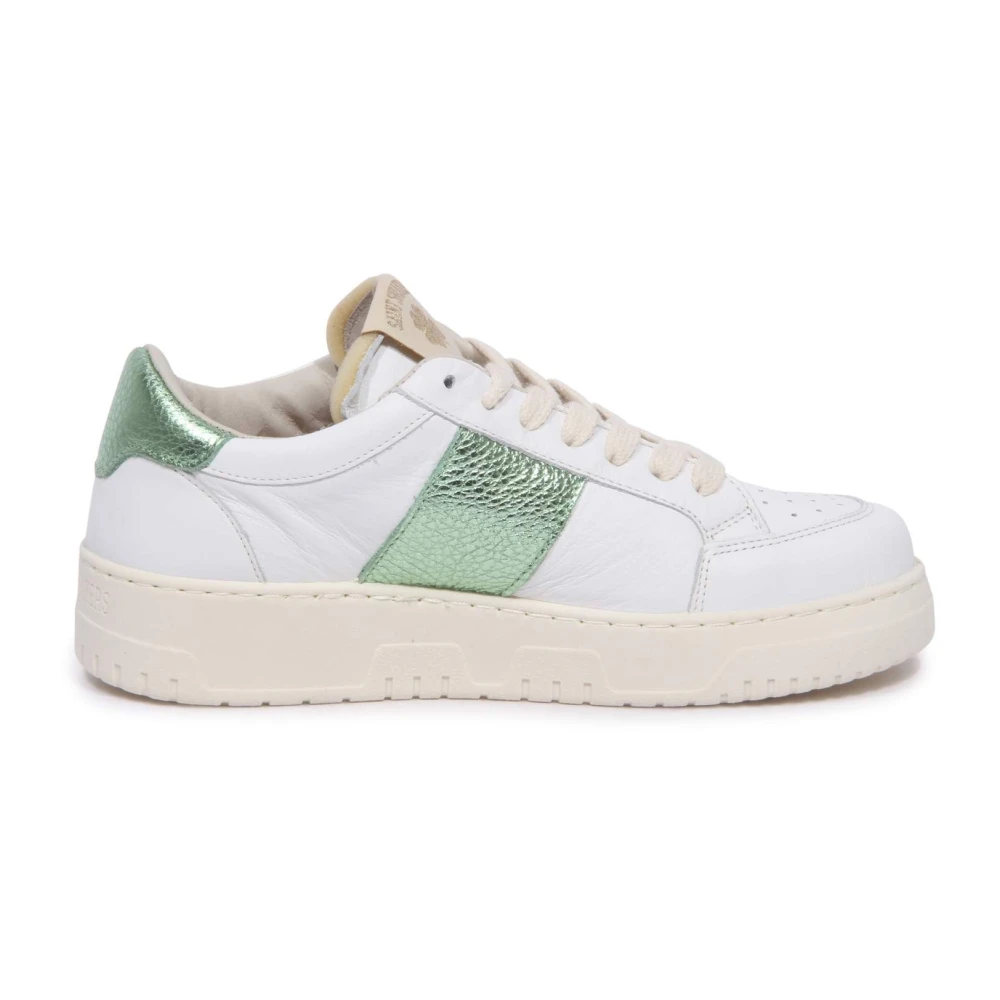 Saint Sneakers Witte/groene tennisschoenen gemaakt in Italië Dames Schoenen
