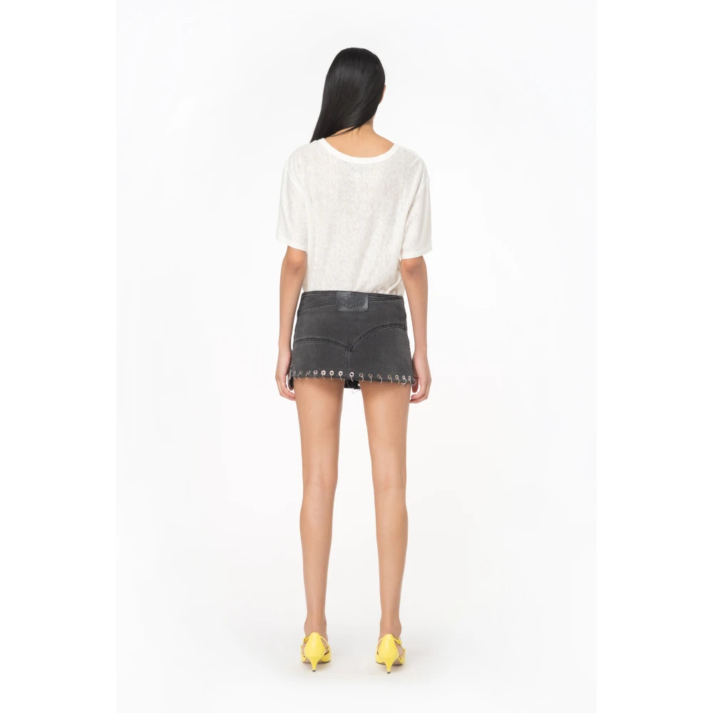 pinko Witte T-shirt met Love Birds borduurwerk White Dames