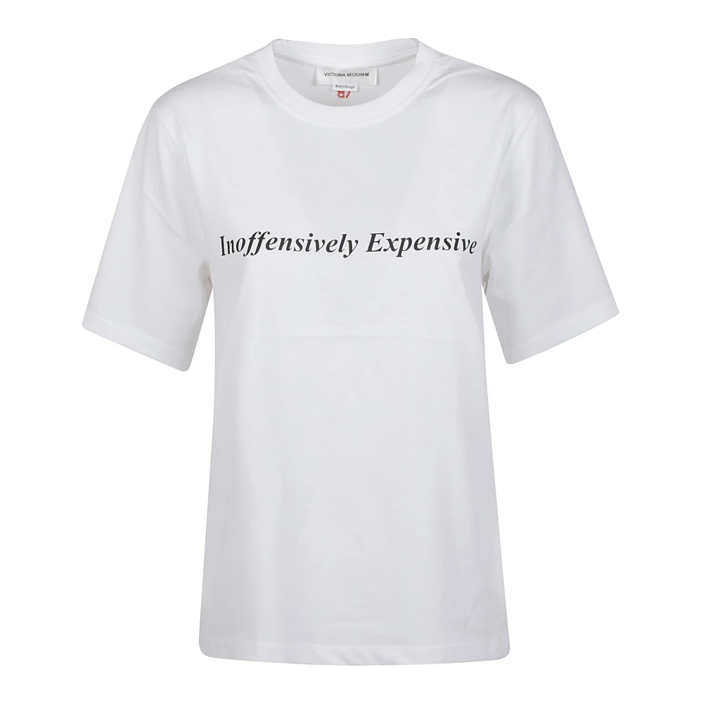 Victoria Beckham Stijlvolle Slogan T-shirt White Dames