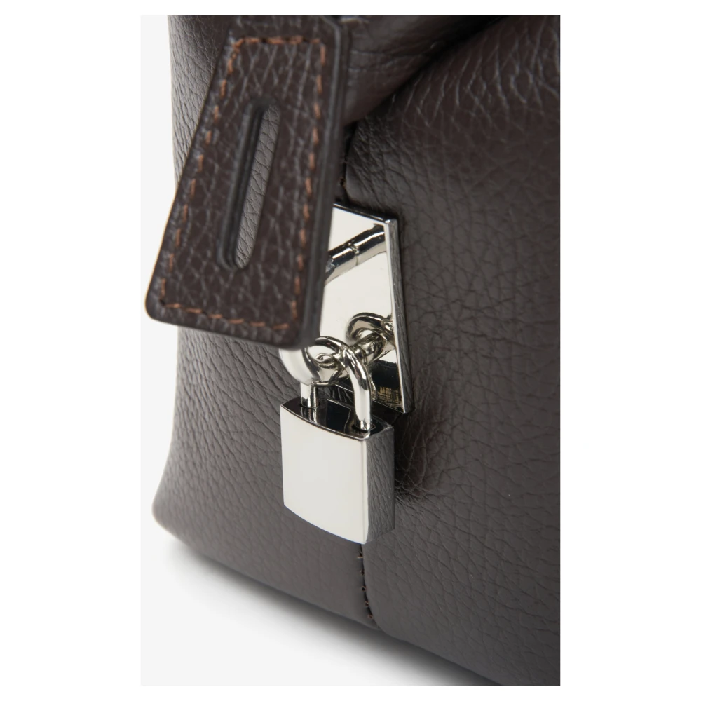 Estro Donkerbruine Satchel Handtas voor Vrouwen gemaakt van Premium Italiaans Echt Leer Brown Dames