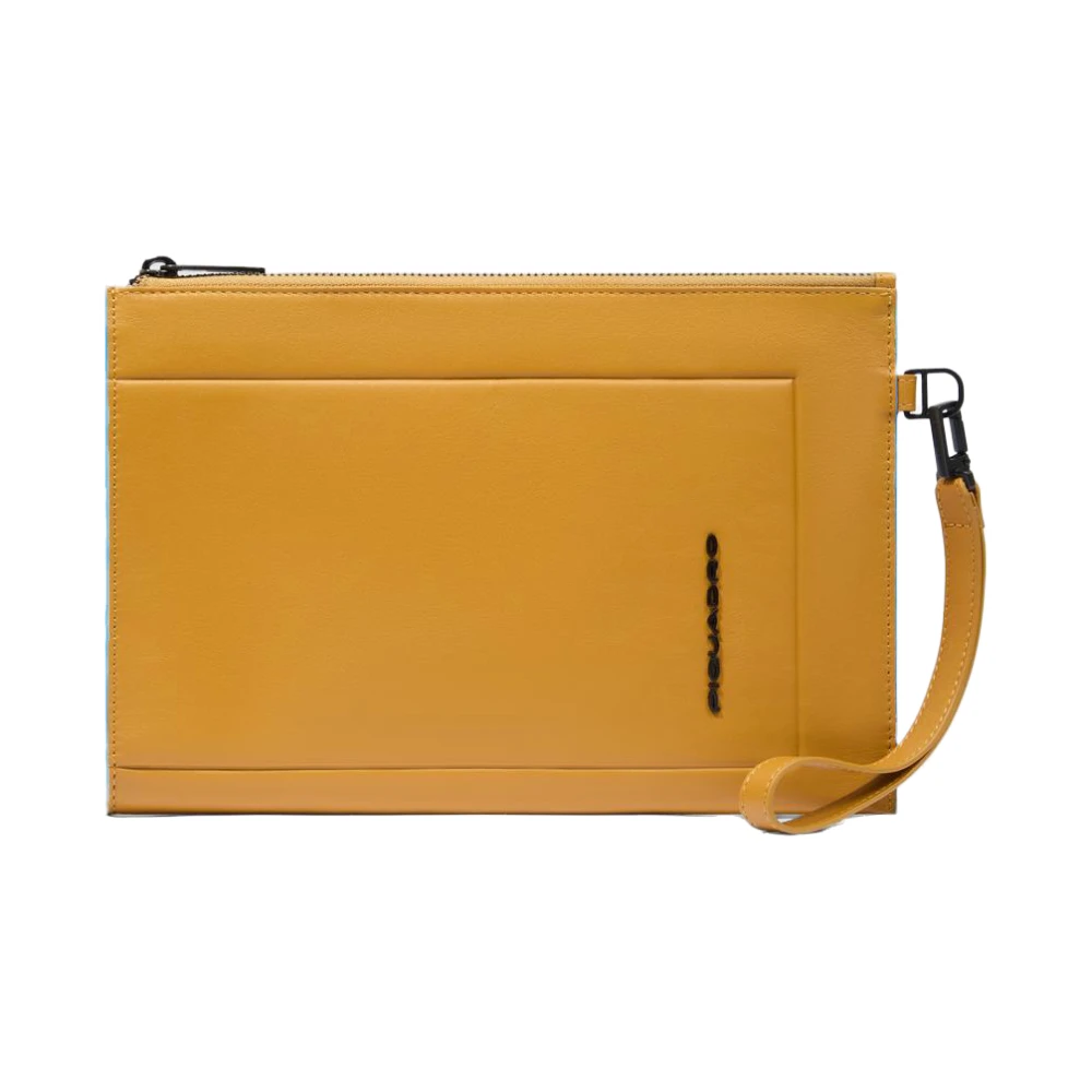 Piquadro Homme Jaune Sacs, Taille: One Size Pochette En Cuir Avec Compartiment Pour Avec Poignée Amovible
