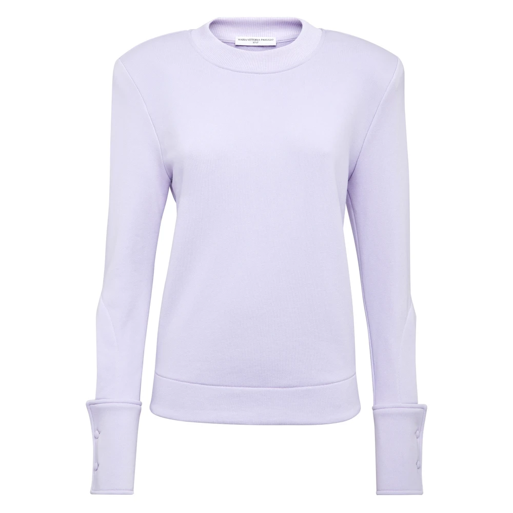 MVP wardrobe Knäppt Crewneck Sweatshirt Purple, Dam