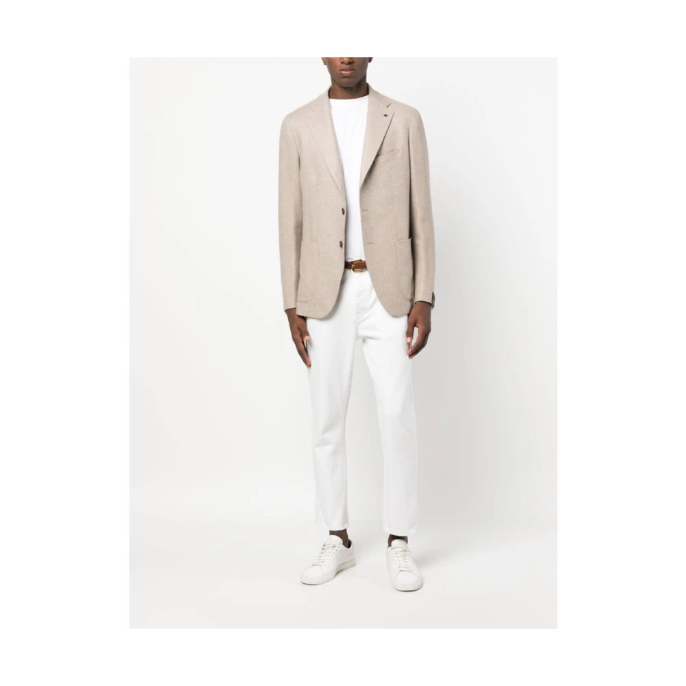 Tagliatore Beige Wolblend Blazer Beige Heren