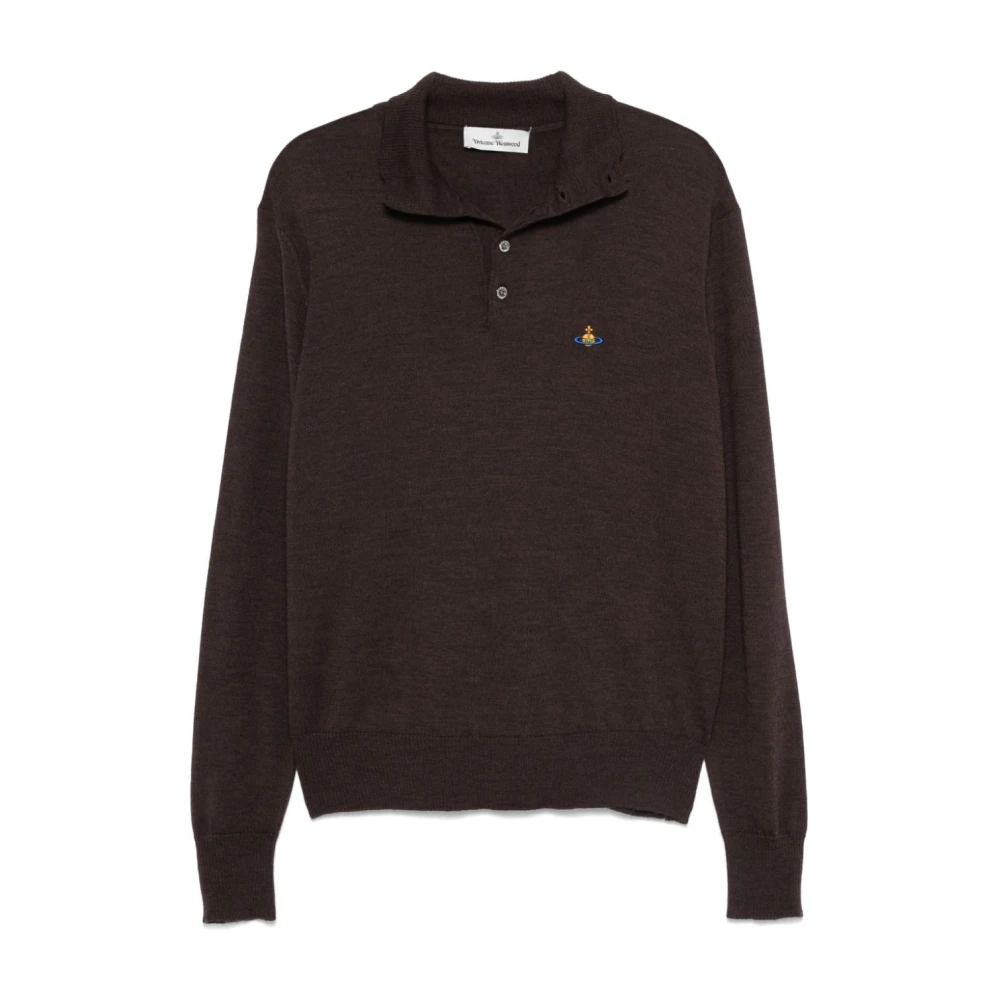 Vivienne Westwood Bruine Gebreide Trui Hoge Hals Brown Heren