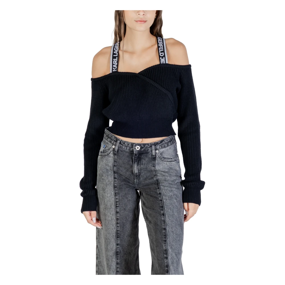 Karl Lagerfeld Women's Black Cut-Out Sweater A3w18009