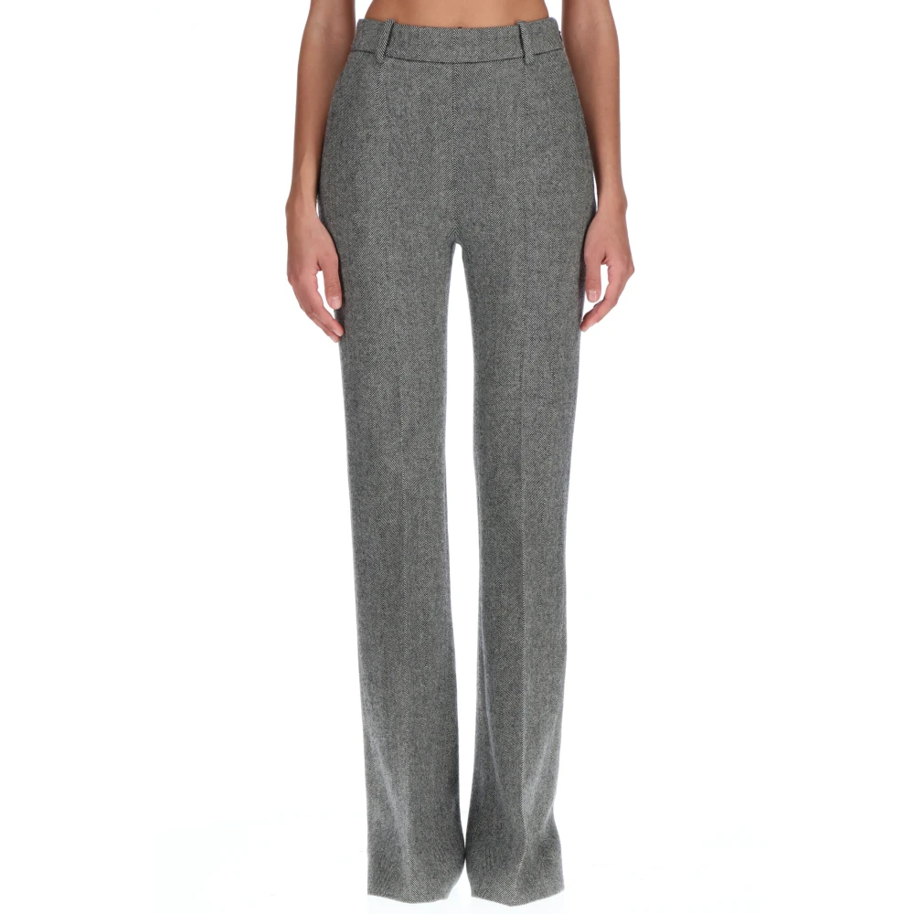 Ermanno Scervino Gestreepte Wollen Broek Grijs 40 Gray Dames