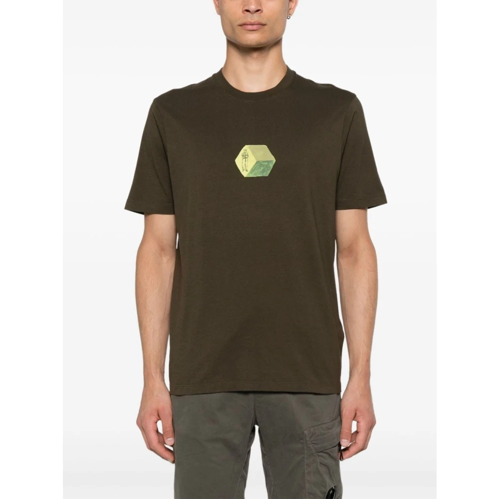 C.P. Company Korte Mouw Grafische Print T-Shirt Green Heren