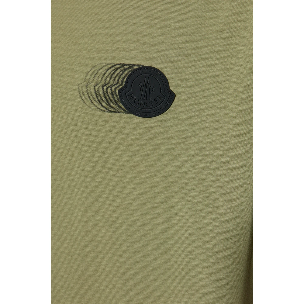 Moncler T-shirt met logopatch Green Heren