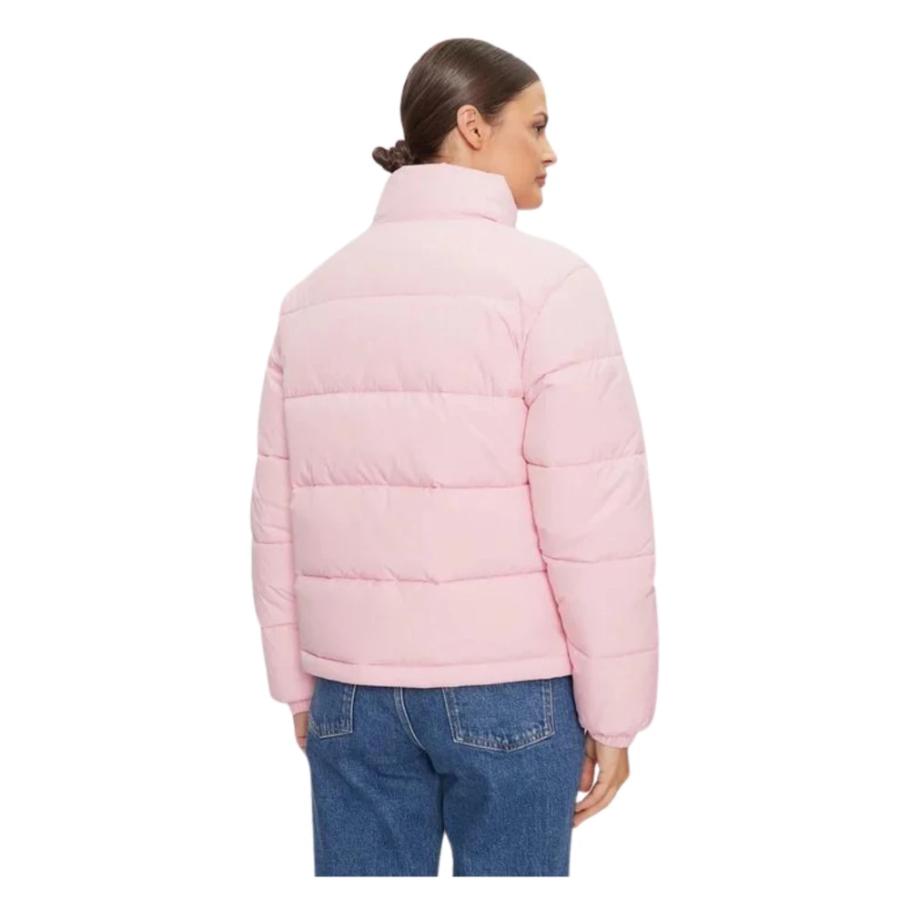 Tommy Hilfiger Roze Pufferjas Essentiële Stijl Pink Dames