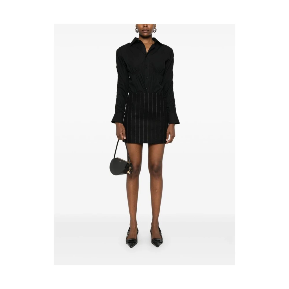 Anine Bing Donkergrijze Pinstripe Wollen Rok Gray Dames