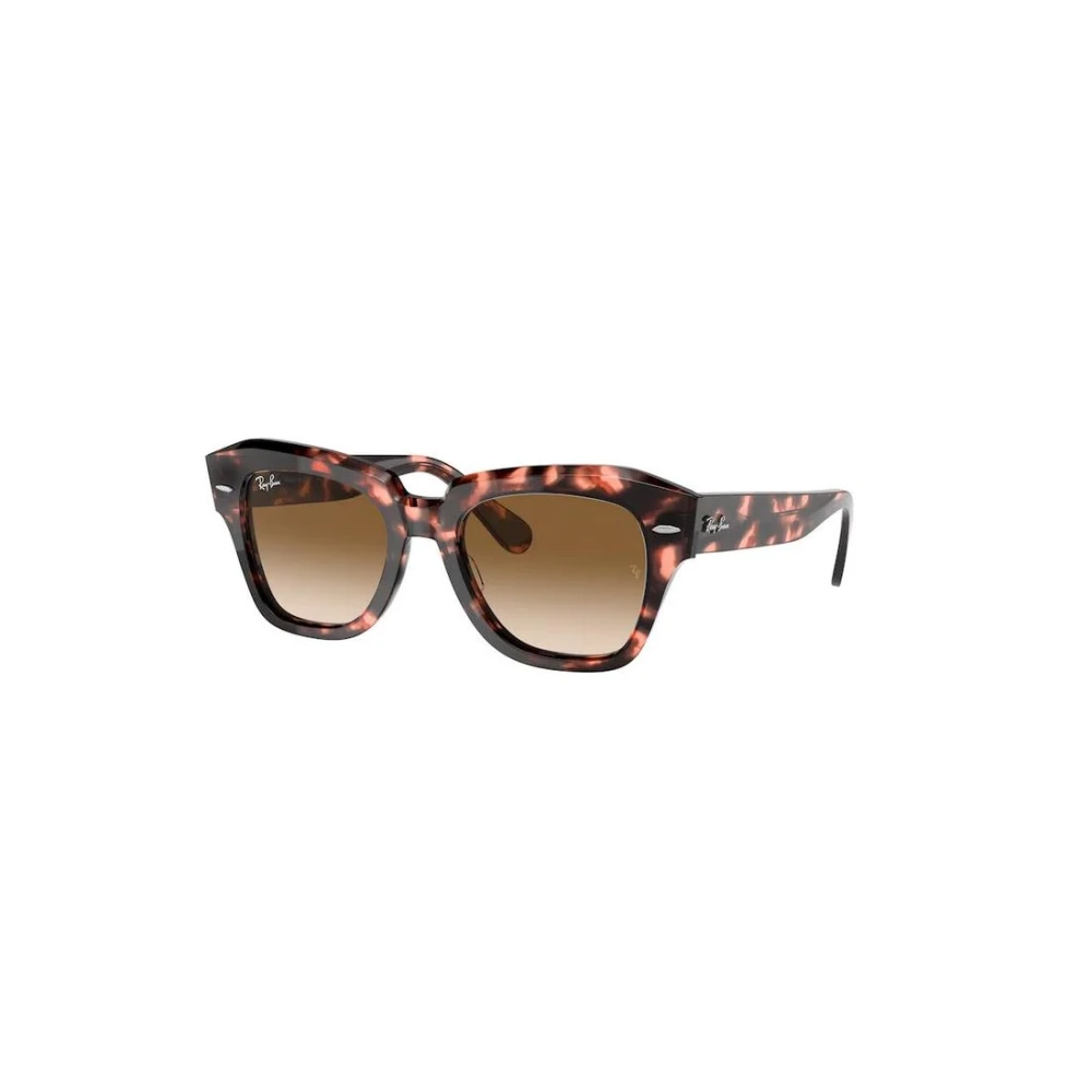 Ray-Ban Sunglasses State Street Fleck - Pink Havana Frame Brown Lenses 49-20, RB2186 - Image 4