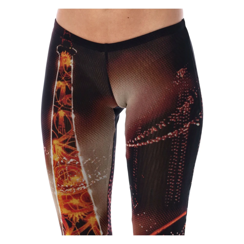 Jean Paul Gaultier Mesh Pant Pigalle Zwart Rood Oranje Multicolor Dames