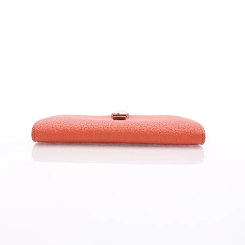 Hermès Vintage Pre-owned Leather wallets Orange Dames