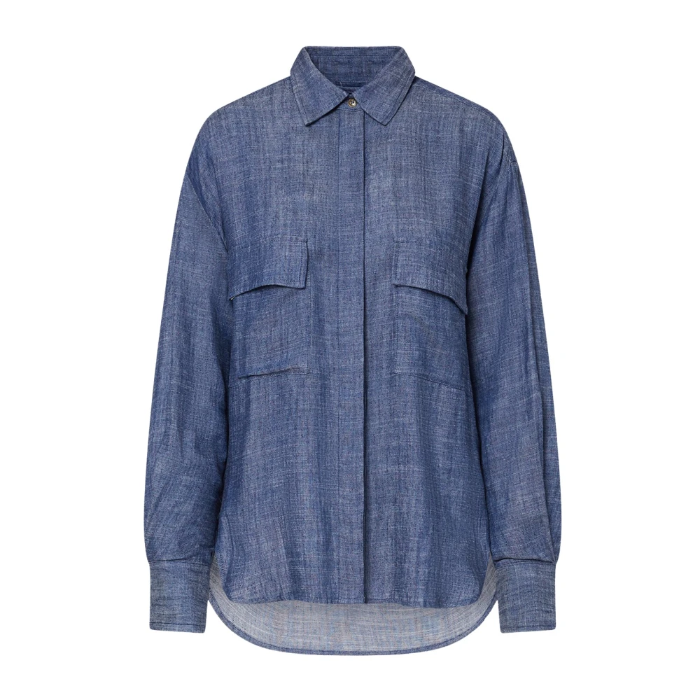 Peuterey Donna Blu - Chambray Cotton Shirt - Blouses & Shirts - M