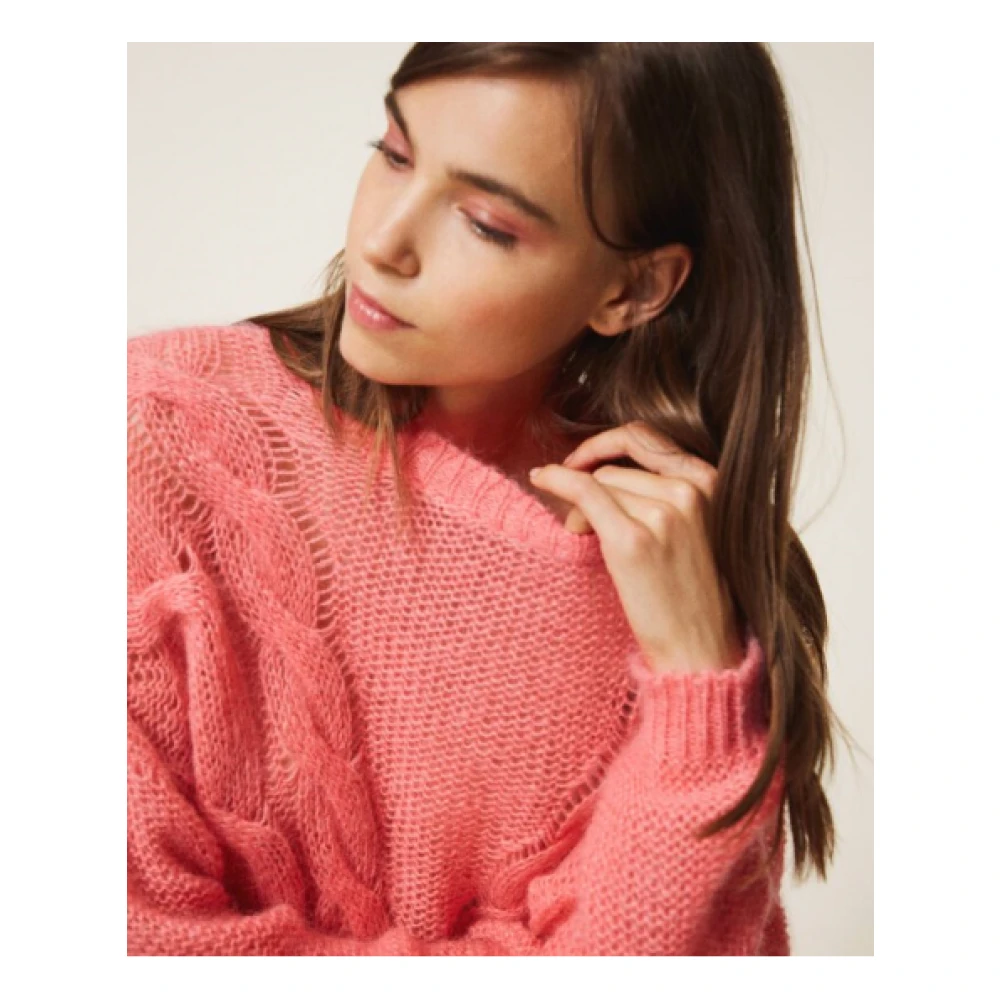 Twinset Oversized Mohair Trui Pink Dames