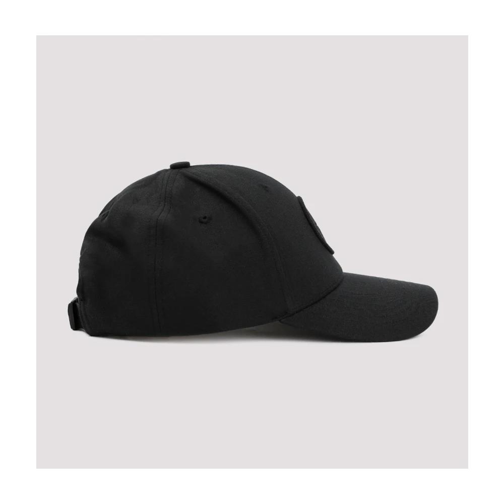 Stone Island Zwarte Katoenen Hoed met Kompas Logo Black Heren