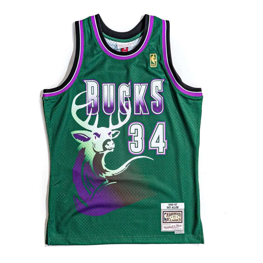 Mitchell & Ness Men's Green Training, 2XL, Milwaukee Bucks Nba Swingman Jersey