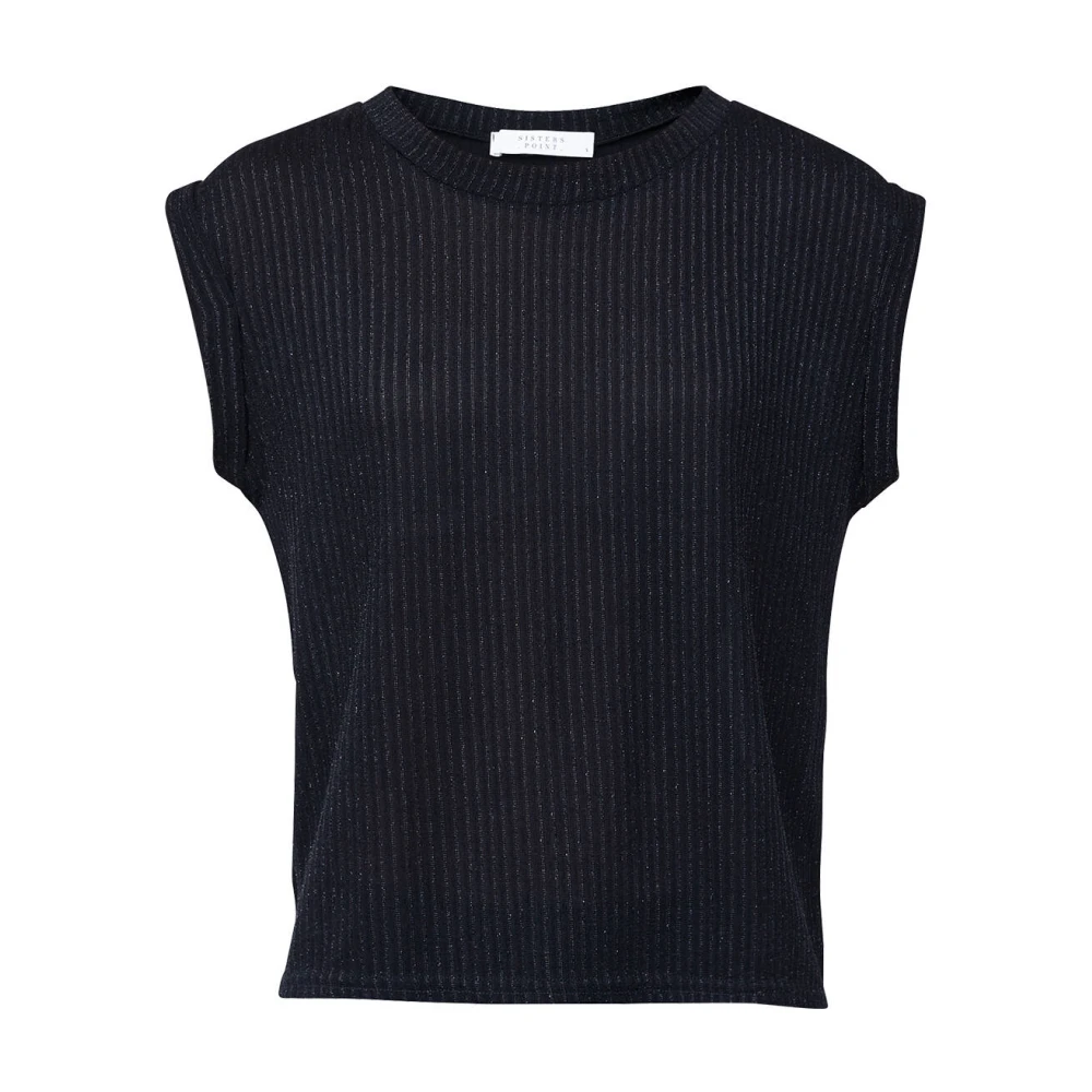 Sisters Point Lange Mouw Top in Stijl Low-381 Black Dames