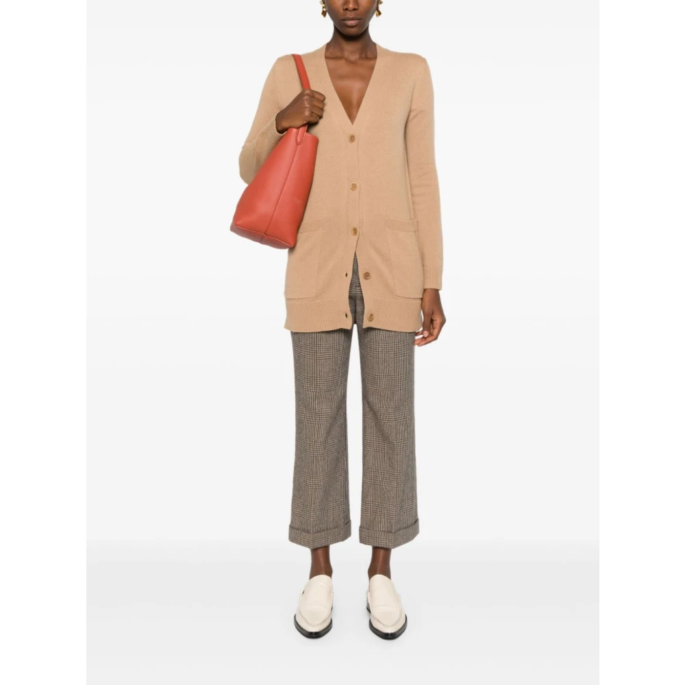 Max Mara Kameelwol-kasjmier trui met paillettenmotief Brown Dames