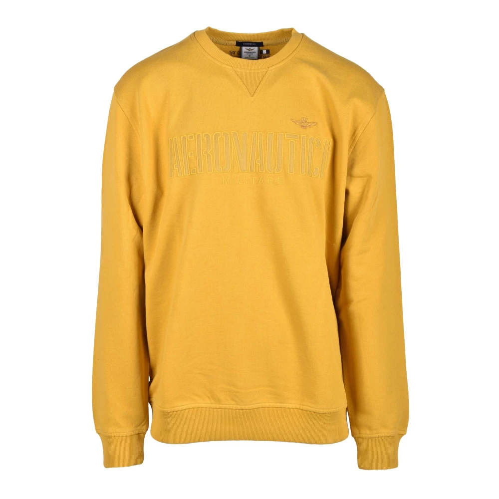 Aeronautica militare Militaire Sweater 100% Katoen Yellow Heren