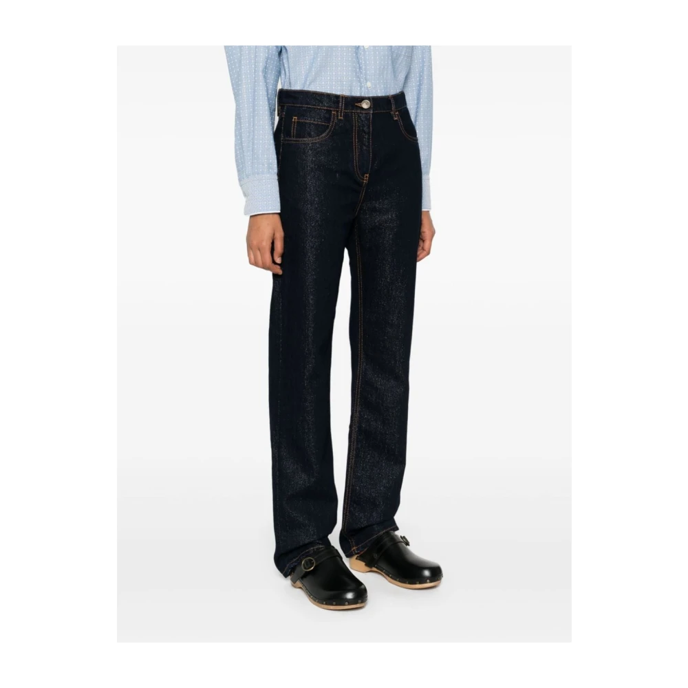 ETRO Blauwe Denim Broek met Lurex Details Blue Dames