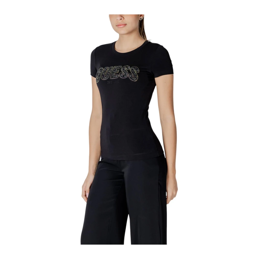 Guess Zwart Ronde Hals T-Shirt Black Dames