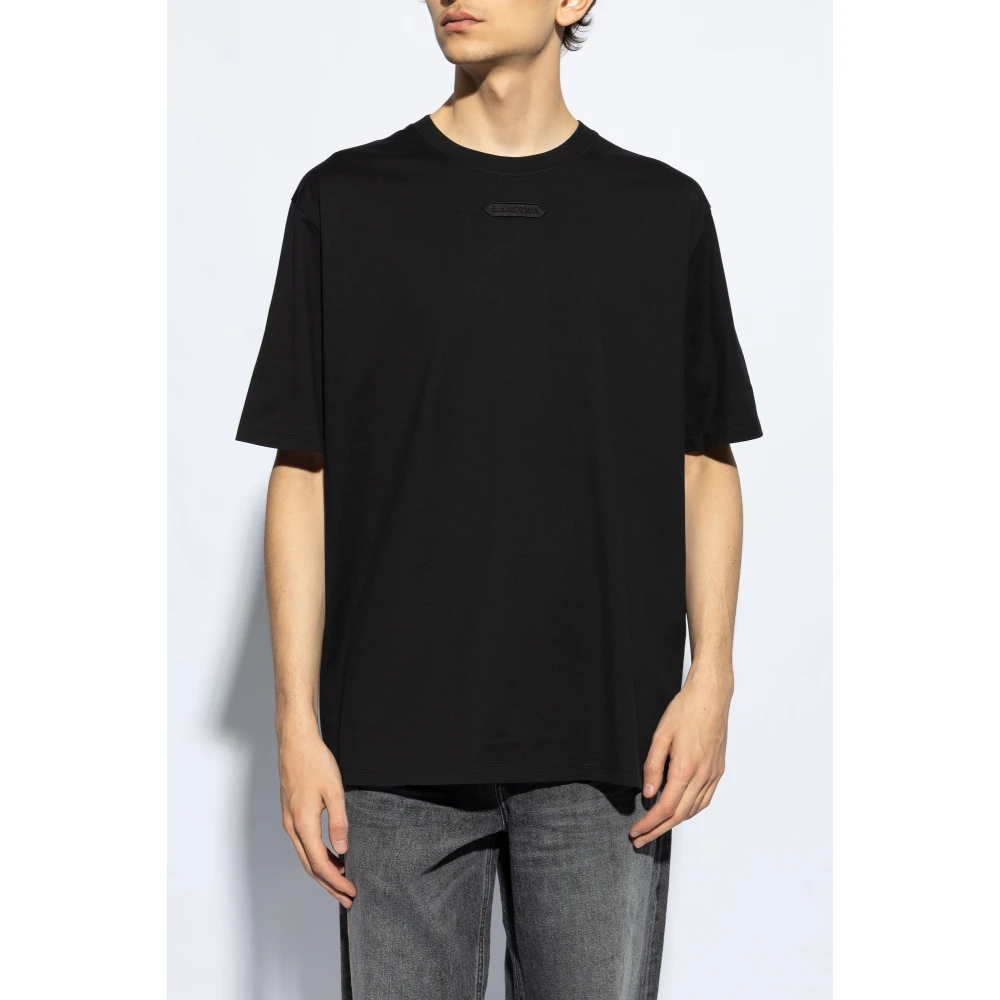 Lanvin T-shirt met logo Black Heren