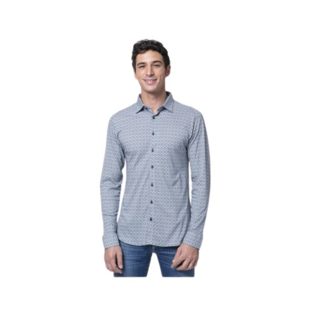 Desoto Homme Bleu Chemises, Taille: S Chemise À Motifs Géométriques Marine