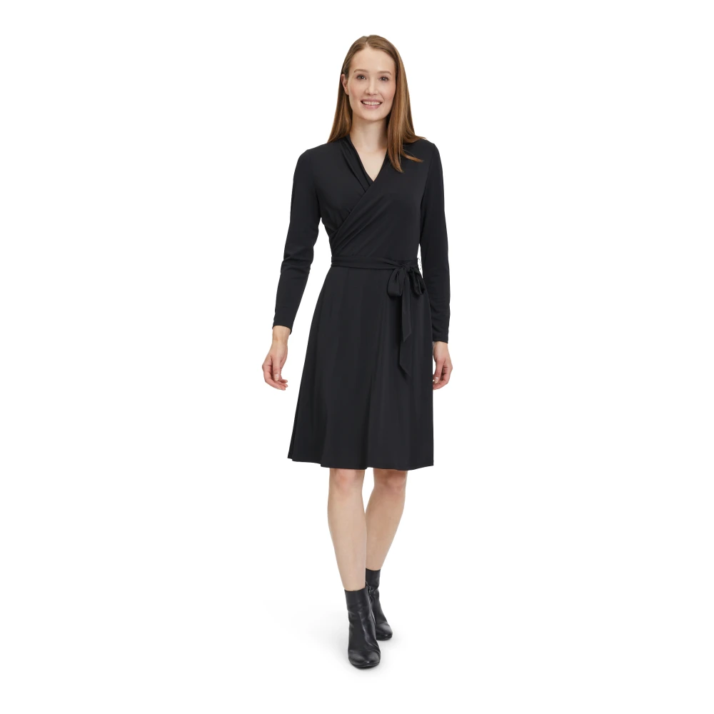Vera Mont Jersey Jurk met Riem Black Dames