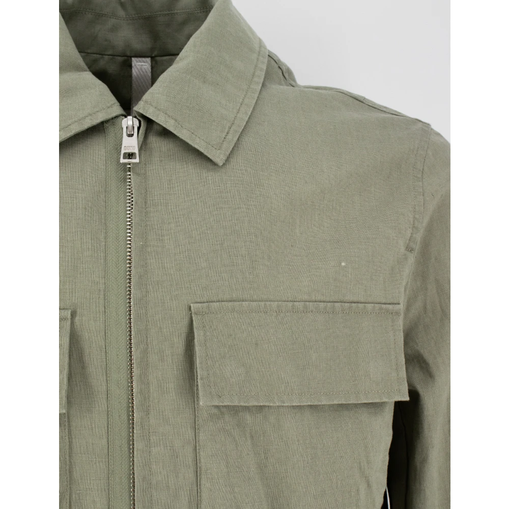 Duno Linnen shirtjas met zakken Beige Heren