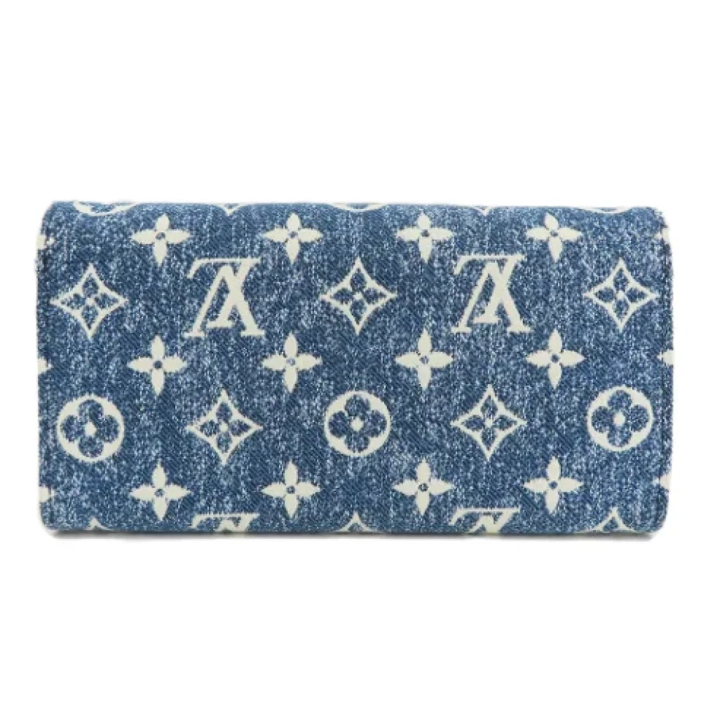 Louis Vuitton Vintage Pre-owned Denim wallets Blue Dames