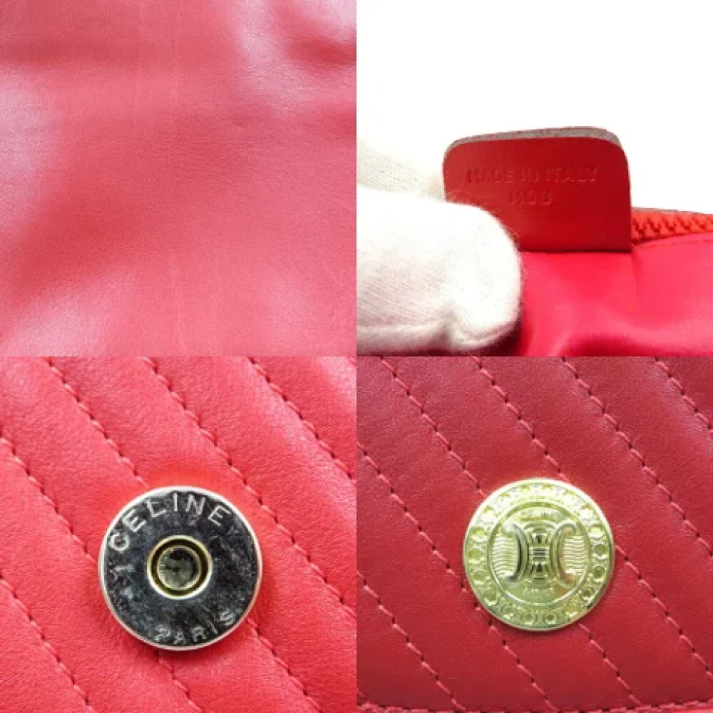 Celine Vintage Pre-owned Leather shoulder-bags Red Dames