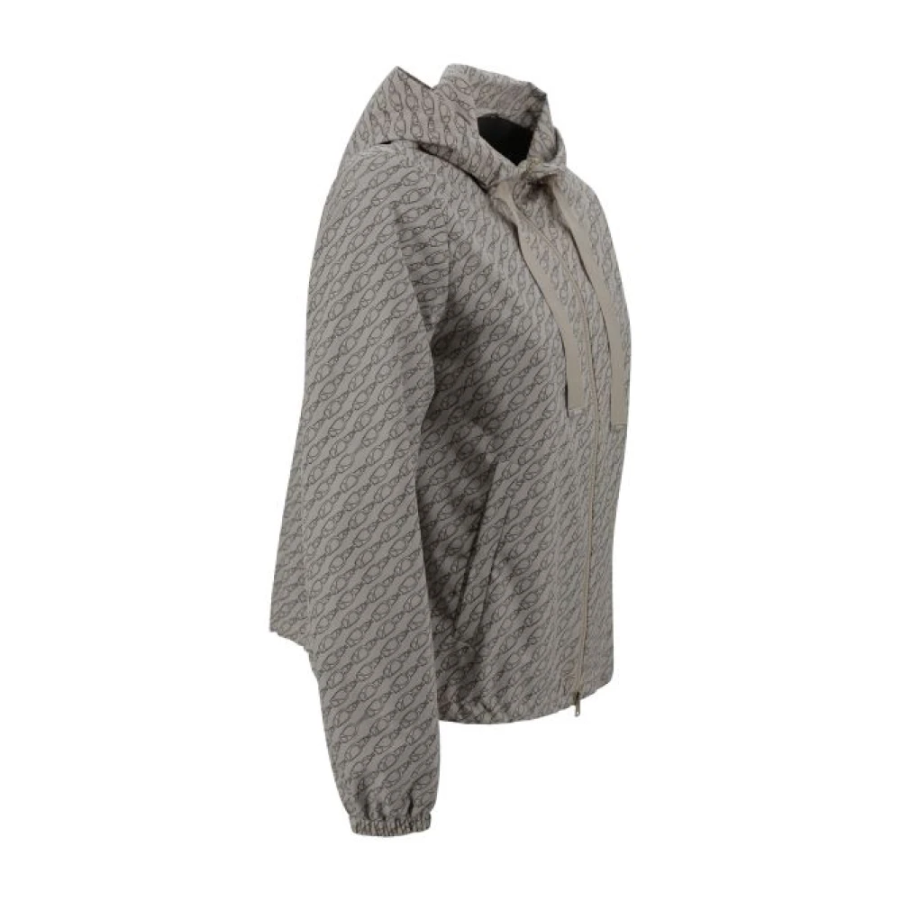 Herno Hooded Zip-Up Jacket Brown Dames