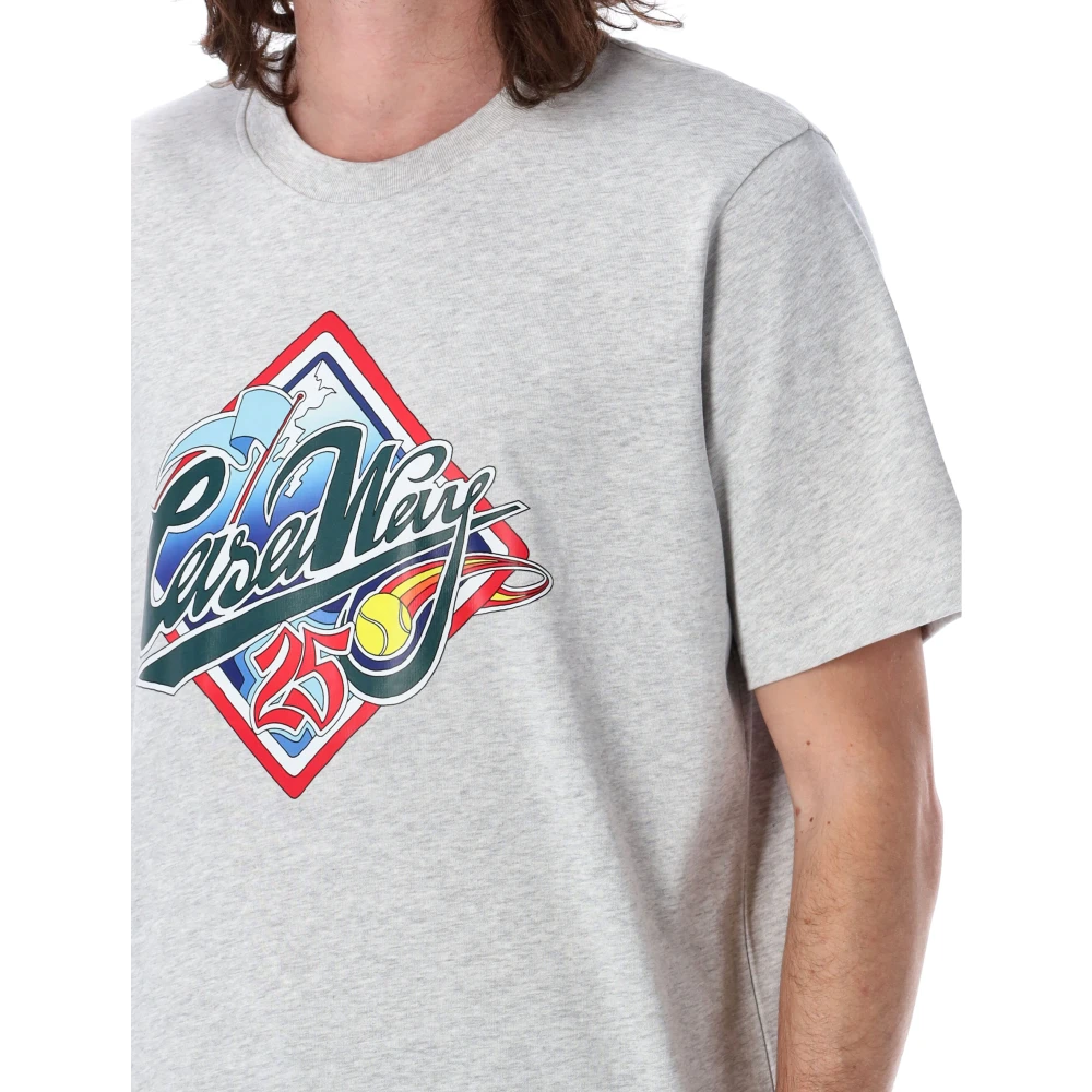 Casablanca Grijze World Series Bedrukt T-shirt Gray Heren