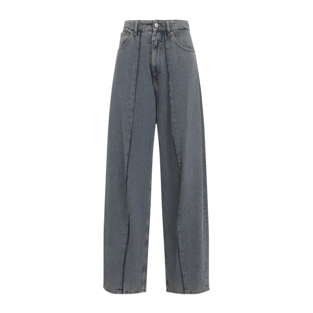 Mm6 Maison Margiela Women's Gray Wide Jeans,, Grey Jeans Stylish Aw25 W26