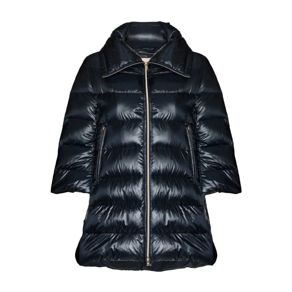 Herno Women's Blue Down Jackets, Xl, Navy Padded Down Coat
