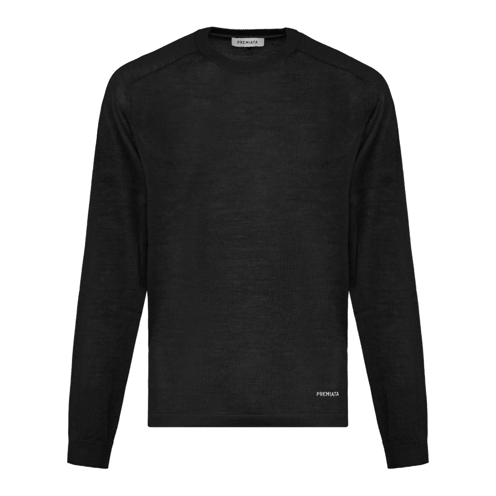 Premiata Black Round-Neck Knitwear, Male, Xl, Wool And Silk Crew Neck Jumper
