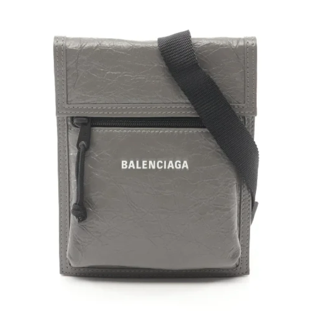 Balenciaga Vintage Pre-owned Leather crossbody-bags Gray Heren
