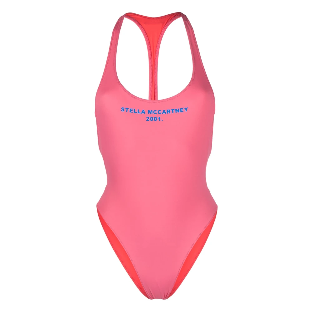 Stella Mccartney Women's Pink Logo-Print Cut-Out Swimsuit - Swimsuits - Xs - Swimwear