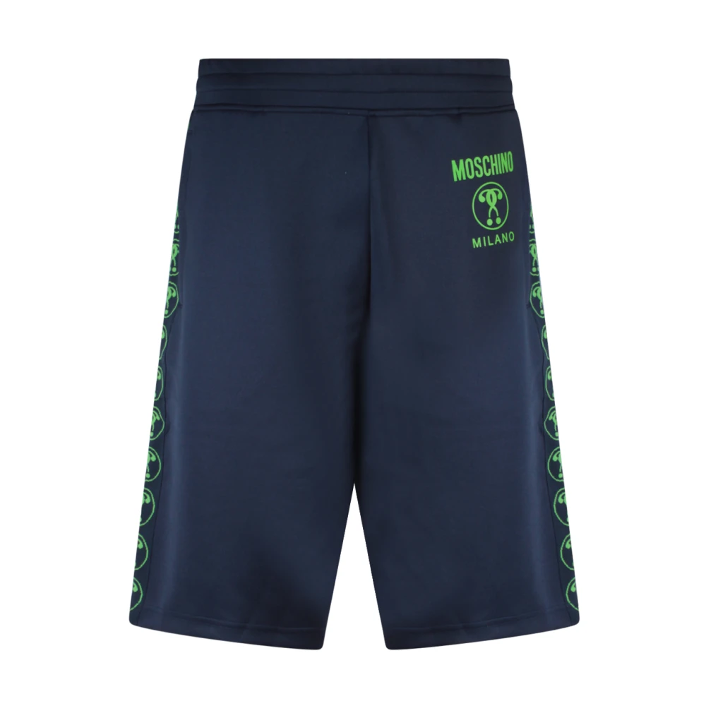 Moschino Blauwe Jersey Bermuda Shorts voor Heren Blue Heren